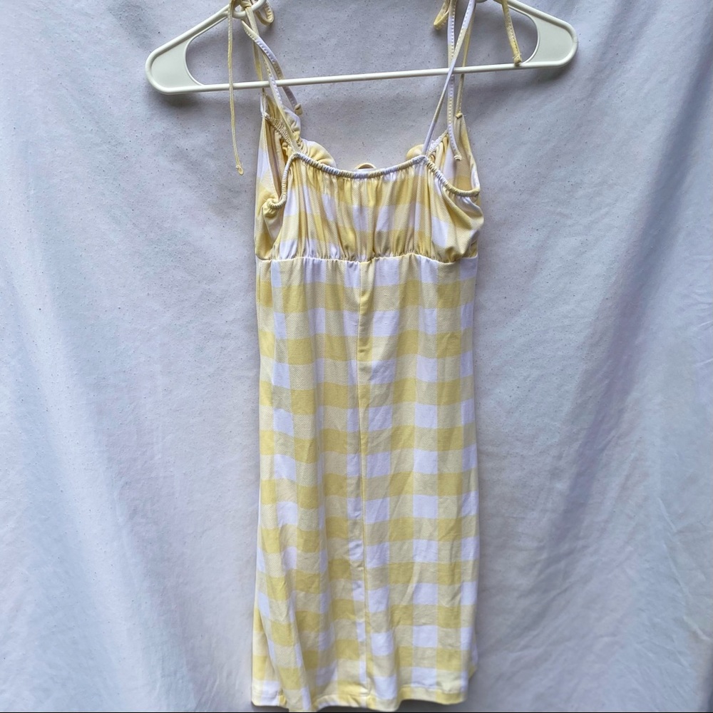 NWT Yellow and white mini dress size small with adjustable bust - Picture 5 of 5